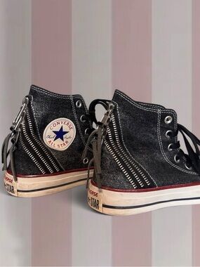 Converse All Star Denim Zipper-Detail Sneakers
